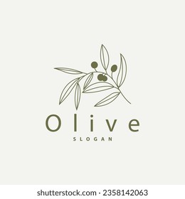 Olive Oil Logo Premium Design Fresh Plant Garden Einfache Minimalistische Tempel Symbol Illustration