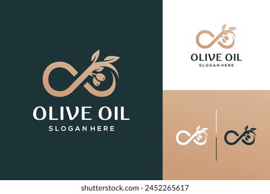 Ilustración de diseño de lujo premium con logotipo de aceite de oliva