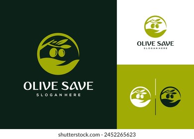 Olive oil logo premium luxury design illustration