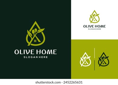 Olive oil logo premium luxury design illustration