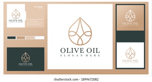 Olive oil logo template and business card	