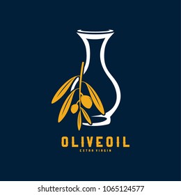 Olive Oil Logo Template Design Vector, Olive Oil Emblem Design Concept with jar symbol