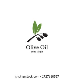 Diseño de icono vectorial del logotipo de aceite de oliva
