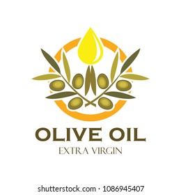 olive oil logo with text space for your slogan / tag line, vector illustration