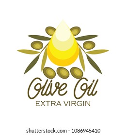 olive oil logo with text space for your slogan / tag line, vector illustration