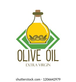 olive oil logo with text space for your slogan / tag line, vector illustration