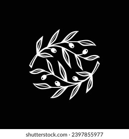 olive oil logo vector icon illustration. handmade