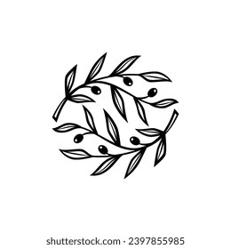 olive oil logo vector icon illustration. handmade
