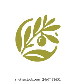 Logotipo de aceite de oliva Vector.Logotipo de aceite de oliva Plantilla de diseño