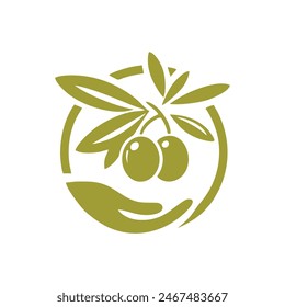 Olive oil logo vector.Olive oil Logo Design Template