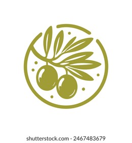 Logotipo de aceite de oliva Vector.Logotipo de aceite de oliva Plantilla de diseño