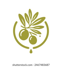 Olive oil logo vector.Olive oil Logo Design Template