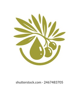 Olive oil logo vector.Olive oil Logo Design Template