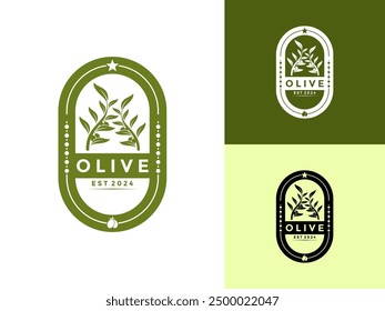 Olive Oil Modernes Logo Vektorgrafik, Premium Olive Oil Logo Design Template