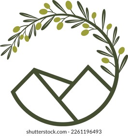 Olive oil mountain logo design