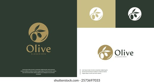 Olive oil with natural beauty symbol, negative space style, design vector illustration.