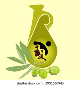 olive oil for natural hair of black afro women, one of needed in hair care as a moisturizer. Can be used as a logo, brand and mascot