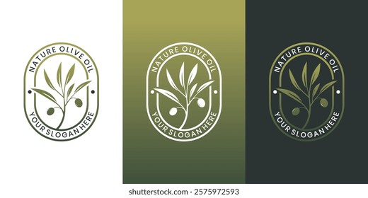 Olive oil, nature and health logo design template