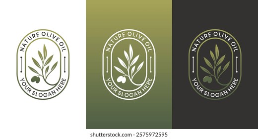 Olive oil, nature and health logo design template