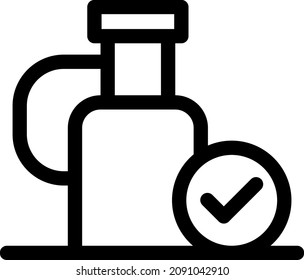 Olive Oil Outline Vector Icon Design
