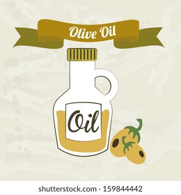 olive oil over beige background vector illustration  