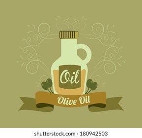 olive oil over green olive background vector illustration olive oil over green olive background vector illustration