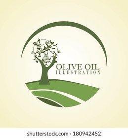 olive oil over pink background vector illustration  