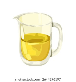 Olive oil pourer isolated on white background. Vector hand drawn cartoon illustration of small oil cruet for culinary, packaging, branding, menu design, stickers