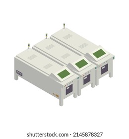 Olive oil production manufacturing process isometric icon with factory equipment 3d vector illustration