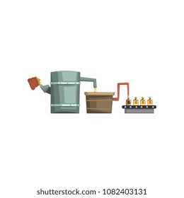 Olive oil production vector Illustration on a white background
