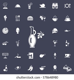 Olive oil related vector icon. restaurant set of icons