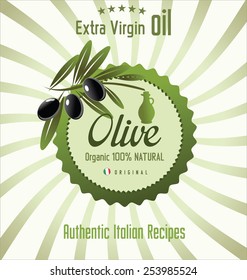 Olive oil retro background