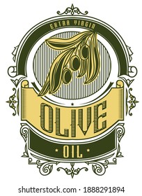 Olive oil retro styled label