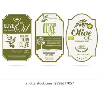 Olive oil retro vintage background collection vector illustration 