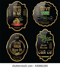 Olive oil retro vintage background collection