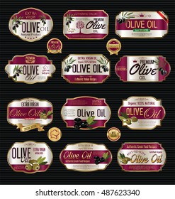 Olive oil retro vintage background collection