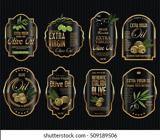 Olive oil retro vintage background collection