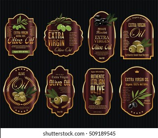 Olive oil retro vintage background collection