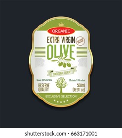 Olive oil retro vintage background label