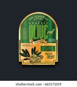 Olive oil retro vintage background label