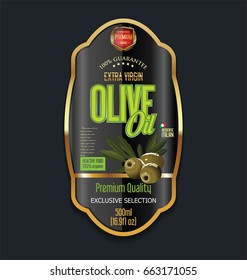 Olive oil retro vintage background label