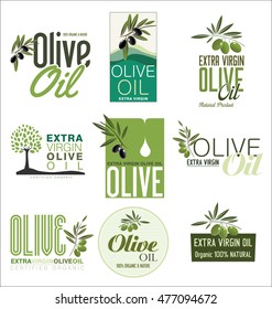 Olive oil retro vintage labels collection