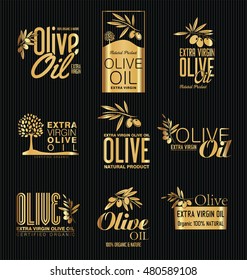 Olive oil retro vintage labels collection