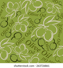 Olive oil seamless pattern.