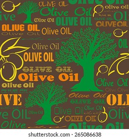 Olive oil seamless pattern.