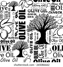 Olive oil seamless pattern.