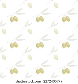 Olive oil seamless pattern on transparent background, flat vector.