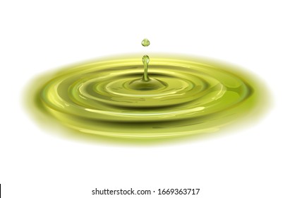 Olive Oil, Splash, Ripple And Drops