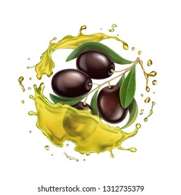 Olivenölspritzer, isolierter Vektorgrafik