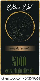 Olive oil sticker, olive leaf logo